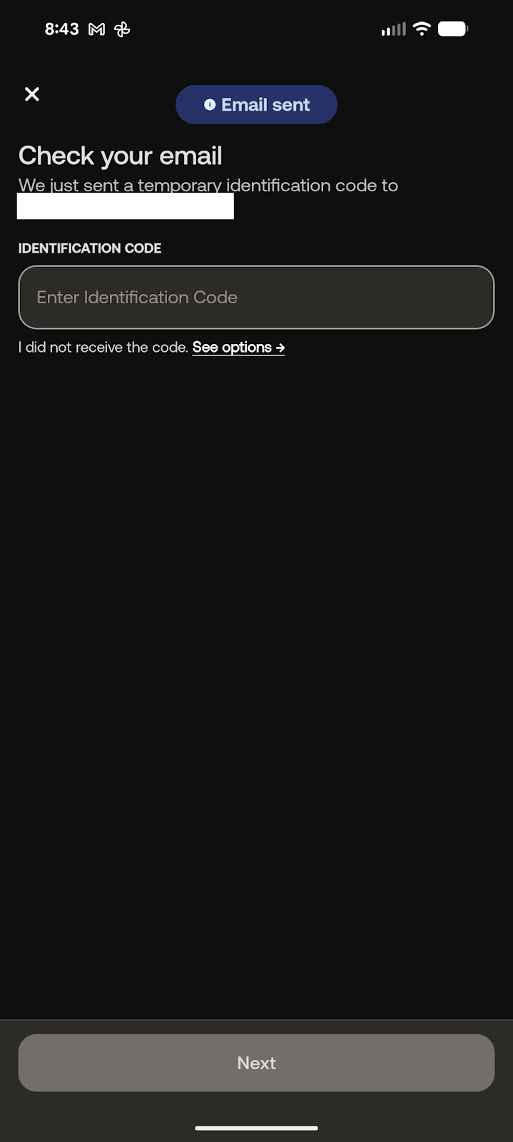 Check email to confirm