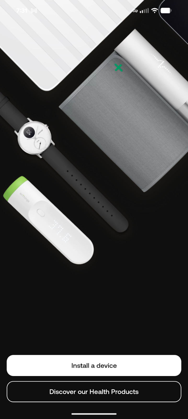 Install device screen