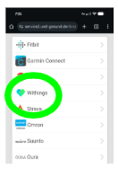 Select Withings Screen